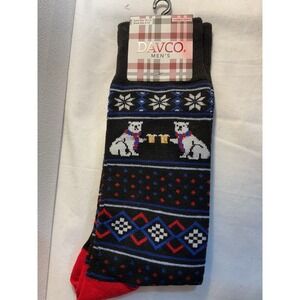 DAVCO Mens Polar Bear‎ Beer Holiday Winter Novelty Crew Socks Size 10-13
